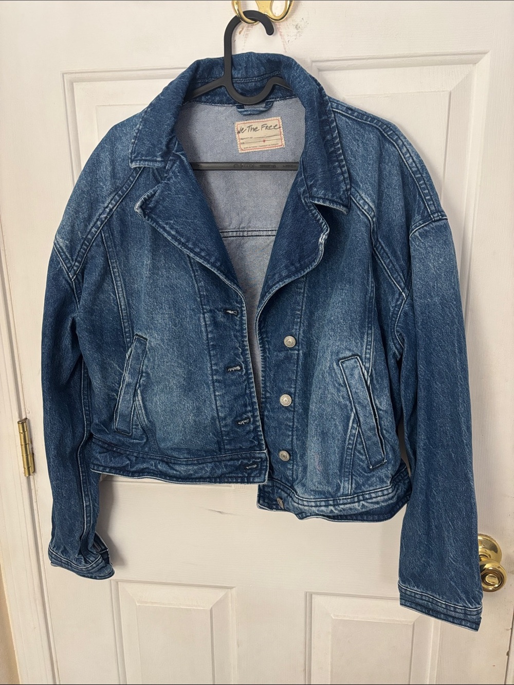 We The Free Washed Blue Denim Jacket